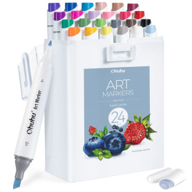 Ohuhu Marqueurs à Feutre Alcool Slim Broad et Fine à Double Pointe Pour Artistes Adultes Coloriage Sessin Conception de Paysage(