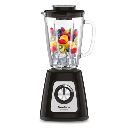 Moulinex Blender Blendforce, 800W, 2 Vitesses + Fonction Pulse, Capacité 1,75 L, Nettoyage facile, Mixage jusqu'à 3min en contin