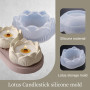 Moule en silicone Lotus pour bougeoirs et boîtes de rangement, compatible cire, plâtre, résine, moule silicone résine époxy, mou