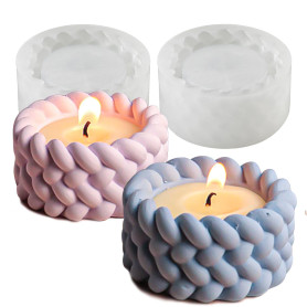 Moule silicone bougie en Silicone pour Bougies, Moules Réutilisables en Silicone pour Pots à Fleurs pour Béton, Plâtre, Résine É