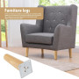 Pieds de Meuble,4 Pieds de Meuble Bois de Rechange 15cm Pieds de Canapé Bois avec Plaque de Montage Vis et Tapis antidérapant Pi