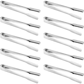 Homgaty 10 Pcs Pince à Glaçons, Pince Bonbon, Pince a Sucre en Acier Inoxydable Multifonction pour Glace Candy Bar Sucre Biscuit