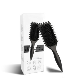 Brosse à boucler, brosse coiffante pour cheveux bouclés d'hommes et de femmes pour fixer et modeler les boucles, réduire les mèc