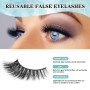 SISILILY Faux Cils 3D Multipack Naturel Longueur 10 Paires Différents Styles Faux Cils Noir avec Colle à Cils Blanche Réutilisab