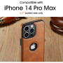 Sibada Coque iPhone 14 Pro Max Case Logo View Compatible avec Cuir végétalien Fin de qualité supérieure, Classique et élégante, 