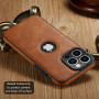 Sibada Coque iPhone 14 Pro Max Case Logo View Compatible avec Cuir végétalien Fin de qualité supérieure, Classique et élégante, 