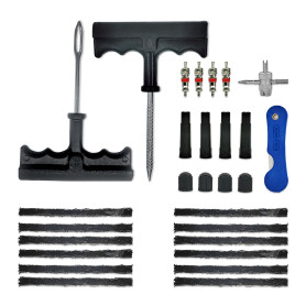 ZERINT Kit de Réparation de Pneu Tubeless - 29 Pièces Kit Universel de Bouchon de Pneu UTV, ATV, Camion, Voiture, Moto Kit de Ré
