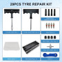 ZERINT Kit de Réparation de Pneu Tubeless - 29 Pièces Kit Universel de Bouchon de Pneu UTV, ATV, Camion, Voiture, Moto Kit de Ré