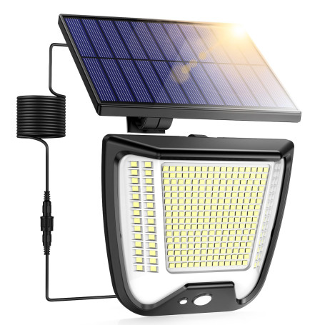 spqment Solaire Exterieur Mouvement Detecteur Lampe: 288 LED Eclairage Puissant Lumiere Extérieur Solaire de 3 Mouvement Détecti