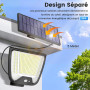 spqment Solaire Exterieur Mouvement Detecteur Lampe: 288 LED Eclairage Puissant Lumiere Extérieur Solaire de 3 Mouvement Détecti