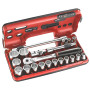 FACOM SL.DBOX501 - Coffret Douilles 1/2" 12 Pans - Detection Box Métriques - 21 Pièces