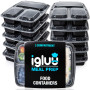 Igluu Meal Prep - [Lot de 30 Boîtes alimentaires à 3 compartiments pour préparation des repas - Réutilisables, sans BPA - Compat