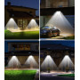 spqment Spot à Led Solaire d'Extérieur avec Détecteur de Mouvement 288 LED Lumière à Led d'Extérieur 3 Modes avec 5M de Câble IP