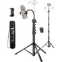 Victiv 197cm Haute Trépied Smartphone, Trépied Téléphone Flexible avec 25cm Col de Cygne Réglable, Selfie Trepied avec Télécomma