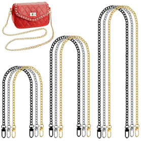 XSHAO® 9 Pcs Chaine Sac a Main, Chaîne de Rechange en Métal 80/60/ 40 cm Chaîne Sac à Main avec Boucles Pivotants pour Sac à Ban