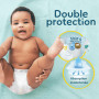 Pampers Premium Protection Taille 1, 180 Couches + 10 Lingettes Harmonie Aqua, 2-5kg, Double Protection pour la peau et contre l