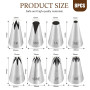 HIOQFR 8pcs Grosse Douille Patisserie Professionnelle Cupcake Douille Cannelée Grandes Douilles à Pâtisserie Embouts de Glaçage 