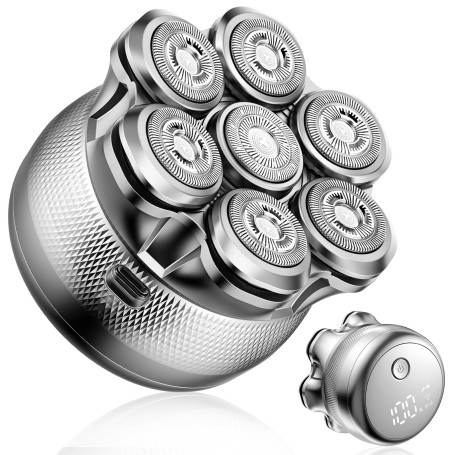 Rasoir Tete Chauve Homme, Singphere Rasoir Electriques Hommes Cheveux, Tondeuse Chauve 7D Tête Magnétique, Rasoir Tete Étanche,