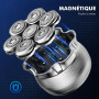 Rasoir Tete Chauve Homme, Singphere Rasoir Electriques Hommes Cheveux, Tondeuse Chauve 7D Tête Magnétique, Rasoir Tete Étanche,