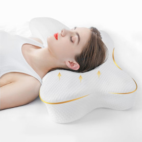 Générique Oreiller Ergonomique Cervical, Soulage douleurs Cou/épaules/Dos, Oreiller Memoire Forme, Double Hauteur 9/11cm Adaptab