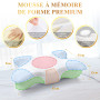 Générique Oreiller Ergonomique Cervical, Soulage douleurs Cou/épaules/Dos, Oreiller Memoire Forme, Double Hauteur 9/11cm Adaptab