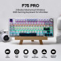 MechLands Aula F75 PRO 75 % Custom Creamy Clavier de jeu mécanique sans fil, BT5.0/USB-C/2,4 GHz, structure Gasket, bouton, RVB,