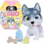 Smoby - Pamper Petz - Husky a adopter - 4 accessoires - Articulé - Bois et fais pipi - Certificat d'adoption - Des 3 ans