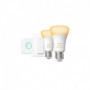 Kit démarrage ampoule LED connectée PHILIPS Hue White - 10.5W - Lot 2 E27 - Télé 119,99 €