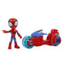 Figurine Spidey avec moto, jouet préscolaire pour filles et garçons, Marvel Spidey et ses Amis Extraordinaires, a partir de 3 an