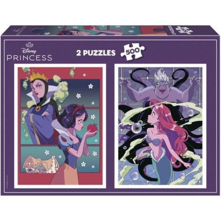 Puzzle - EDUCA - Disney Villains & Princesses - 2x500 pieces