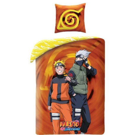 Parure de lit - NARUTO - Naruto et Kakashi - Microfibre - 1 housse de couette 140 x 200 cm + 1 taie 63 x 63 cm