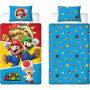 Parure de lit réversible - MARIO BROS - Mario et ses amis IV - Microfibre - 1 housse de couette 140 x 200 cm + 1 taie 63 x 63 cm