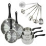Batterie de cuisine - Tous feux dont induction - FACKELMANN - Geneva - Inox - 3 poeles, 3 casseroles et 6 ustensiles