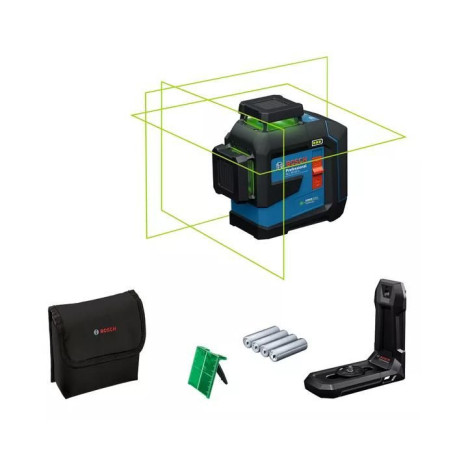 Laser lignes 3 plans GLL 80-33 G Professional + 4 piles 1.5 V LR6 AA - BOSCH - 601065500