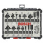 Coffret de Fraises - BOSCH - 2607017472 - 15 pieces - Queue de 8 mm - Compatible avec défonceuses