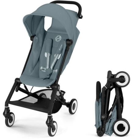 Poussette canne ultra-compacte Agis CYBEX - 5 a 22 kg (6 mois - 4 ans) - poussette légere 6,3 kg - compatible avion - Stormy Blu