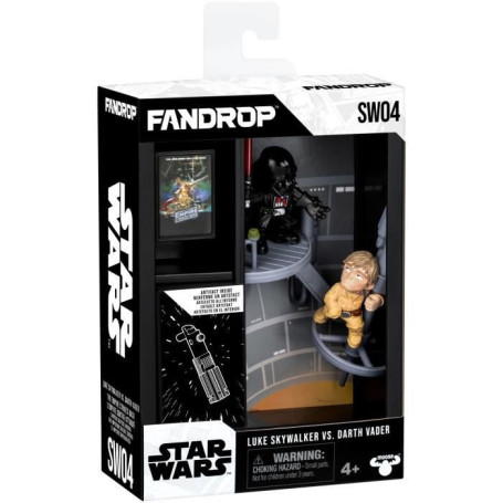 Figurine - FANDROP x STAR WARS - Luke vs Dark Vador - Vitrine avec scene culte + mini affiche - 18 cm