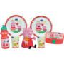 Lot vaisselle - FUN HOUSE - PEPPA PIG - 2 assiettes creuses Ø 22 cm, 2 verres 220 ml, gourde 350 ml, boîte a goûter et peluche 1