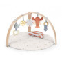 INGENUITY Tapis d'éveil réversible bébé évolutif - Marin - pliable, arche de jeu en bois amovible, 5 jouets, miroir, coussin