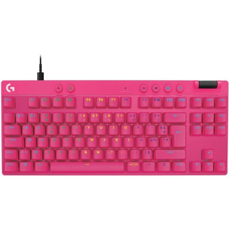 Clavier gamer - Filaire - Logitech G - Pro X TKL Rapid - AZERTY - Rose
