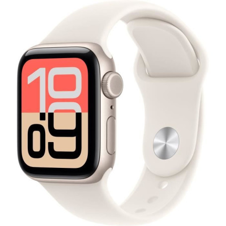 Apple Watch SE 3 GPS + Cellular - 40mm - Boîtier Starlight Aluminium - Bracelet Starlight Sport Band - M/L 390,60 €