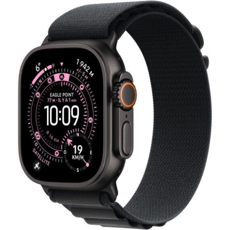 Apple Watch Ultra 3 GPS + Cellular - 49mm - Boîtier Black Titanium - Bracelet Black Alpine Loop - Medium 1 077,95 €