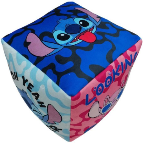 Coussin premium - Cube - Lilo & STITCH - Microfibre - 25 x 25 x 25 cm