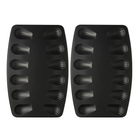 Lot de 2 moules a madeleines 12 empreintes - ZENKER - Spécial Countries