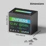 Dyness Batterie Lithium 12V 100Ah Mini LiFePO4 pour Camping Car avec BMS 100A, Protection Basse Température, Etanche Batterie po