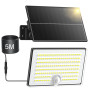 Giliwosy Lampe Solaire Extérieur avec Détecteur de Mouvement, Lumière Solaire Extérieur avec 4 Modes 8500K 1500mAh IP65 Étanche,