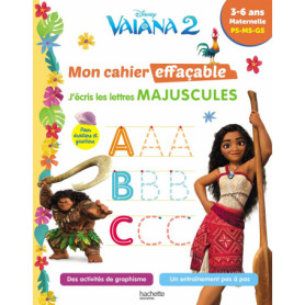 Disney - Vaiana 2 - Mon cahier effaçable - J'écris les lettres majuscules (3-6 ans)