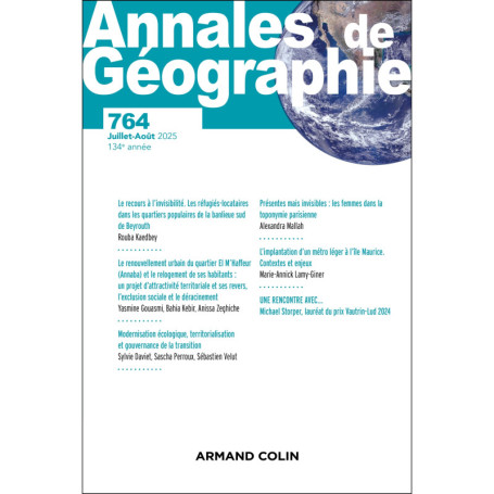 Annales de géographie - N°764 4/2025