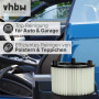 vhbw Filtre à cartouche compatible avec Bosch UniversalVac 15 aspirateur à sec ou humide - Filtre plissé, papier/plastique, blan