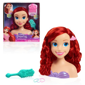 Just Play Tête à coiffer Ariel Princesses Disney de 20 cm de Haut avec Accessoires, 7 Accessoires, Chevelure rousse, Jeux d’Imit Just Play Tête à coiffer Ariel Princesses Disney de 20 cm de Haut avec Accessoires, 7 Accessoires, Chevelure rousse, Jeux d’Imit